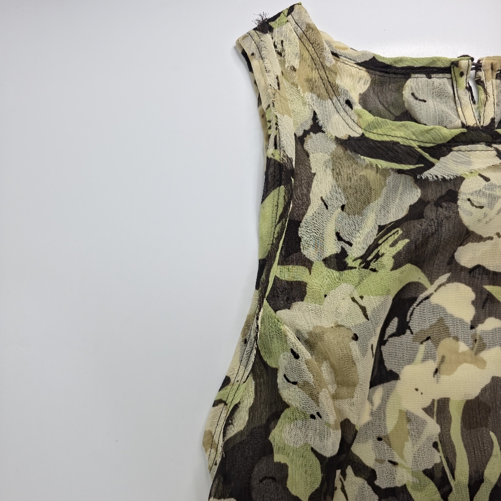 Free People Raven Printed Mini Dress Black Coffee Combo Green Floral S NWT $128 - Picture 11 of 15